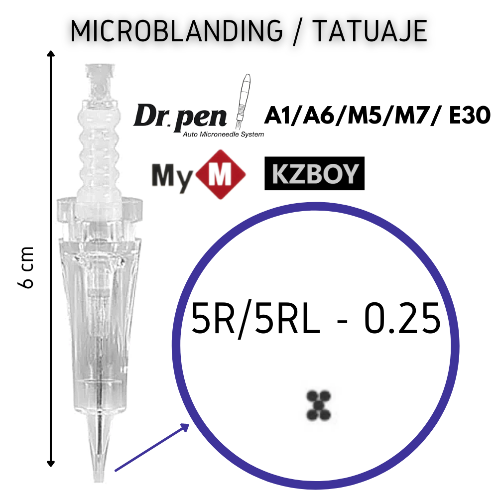 Rpto 5R/5RL x 10und | Microblanding | Micropigmentación | Tatuaje | Cejas | Labios